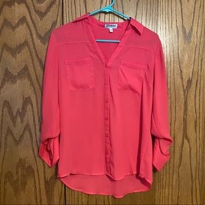 Express Portofino Button Down Blouse. Size small S Pink